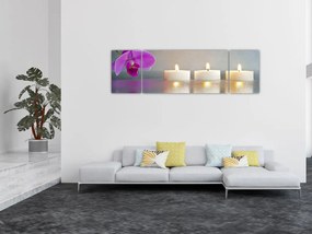 Obraz świec na wodzie (170x50 cm)