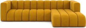 Narożnik w kształcie L GRAND 318 cm, tkanina Salvador, Żółty, Prawy