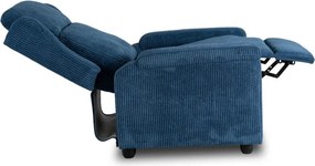 Fotel Rozkładany z Podnóżkiem SPENCER Granatowy Sztruksowy Nowoczesny
