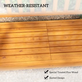 Outsunny Ławka Ogrodowa Drewniana z Wysuwanym Stołem Jasnobrązowy 153x56x91cm | Aosom PL