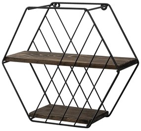 Brązowa wielopoziomowa półka z litego drewna świerkowego 44 cm Liliales – Kalune Design