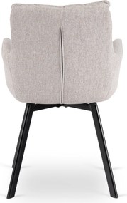 Krzesło Tapicerowane Obrotowe do Salonu CORTADO Szare Nowoczesne