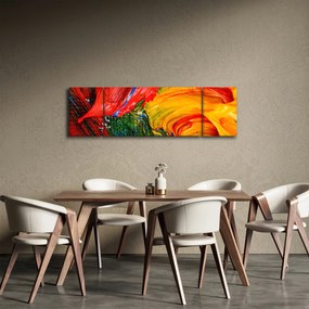 Obraz - Niebieska abstrakcja za pomocą pędzla (170x50 cm)