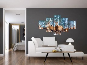 Obraz - Stado jeleni (125x70 cm)