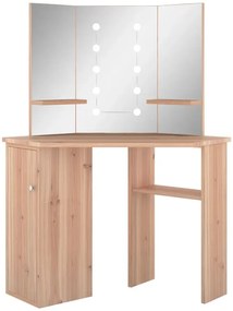 Dębowa narożna toaletka z półkami i szafką T5-E53