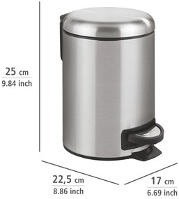 Wenko Kosz na śmieci z pedałem Leman 3 l, stalnierdzewna, 3 l