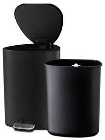 Stalowy kosz na śmieci z pedałem w kolorze matowej czerni 5 l EasyStore Luxe – Joseph Joseph