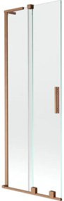 Mexen Velar L parawan nawannowy 2-skrzydłowy rozsuwany 70 x 150 cm, transparent, miedź szczotkowana - 896-070-003-01-65