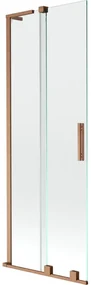 Mexen Velar L parawan nawannowy 2-skrzydłowy rozsuwany 70 x 150 cm, transparent, miedź szczotkowana - 896-070-003-01-65