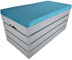 Pufa kufer skrzynia drewniana sosnowa siedzisko 80cm malowana szara