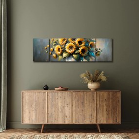 Obraz – Wazon ze słonecznikami (170x50 cm)
