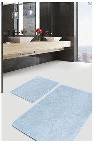 Niebieskie aksamitne dywaniki łazienkowe zestaw 2 szt. 60x100 cm – Mila Home