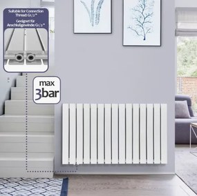 Grzejnik poziomy, przyłącze centralne, 600 x 1022 mm