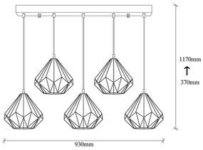 Czarna lampa wisząca z metalowym kloszem Diamond – Opviq lights