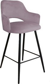 Hoker Milano krzesło barowe tkanina Welur podstawa metalowa : Kolor nogi - Czarna stożek, Kolor tkaniny - VELVET - MG55, Typ siedziska - Siedzisko stałe