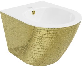 Mexen Lena bidet wiszący, biały/złoty wzór łuski - 35224808