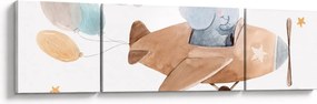 Obraz - Akwarela słoń w samolocie (170x50 cm)