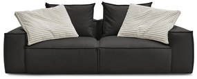 Czarna sofa z imitacji skóry 260 cm Boheme – Bobochic Paris