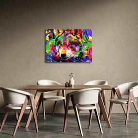 Obraz - Wilk z graffiti (70x50 cm)