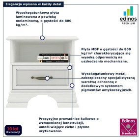 Szafka nocna z szufladą fineline crema L3-T91
