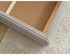 Beżowe tapicerowane łóżko dwuosobowe ze schowkiem i stelażem 180x200 cm Jade – Bobochic Paris