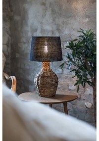 Czarno-naturalna lampa stołowa z kloszem z juty (wysokość 58 cm) Paglia – Markslöjd