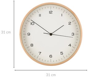 Zegar ścienny ze sklejki, Ø 31 cm