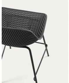 Antracytowy metalowy/plastikowy hoker ogrodowy Quinby – Kave Home