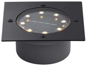 Zewnetrzna Zestaw 6 reflektorów gruntowych czarnych kwadratowych z LED IP65 solarnych - Terry Nowoczesny Oswietlenie zewnetrzne