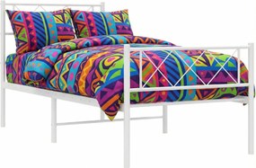 Białe metalowe łózko industrialne 80x200 cm M1-B22