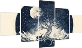 Obraz – Magiczne drzewo z jeleniem I. (125x70 cm)