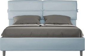 Łóżko bez stelaża tapicerowane 160x190 microfibra Błękitny Nandy