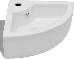 Biała narożna umywalka ceramiczna L7-C22