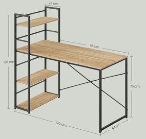 Minimalistyczne biurko dąb sonoma + czarny T6-A27