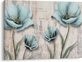 Obraz - Kwiaty na teksturze (70x50 cm)