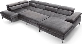 Szary duży narożnik z funkcją spania L8-R08