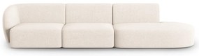Beżowa sofa z tkaniny szenilowej lewostronna 311 cm Paolo – Milo Casa