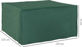 Outsunny Pokrowiec Ochronny na Meble Ogrodowe 135x135x75cm Zielony Wodoodporna Plandeka Ochronna | Aosom PL
