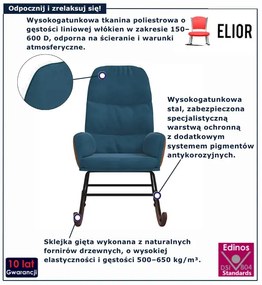 Niebieski tapicerowany fotel bujany E4-P78