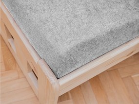 PrzytulneMieszkanie.pl Prześcieradło frotte do łóżeczka jasnoszare 60x120 cm