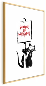 Plakat Worthless 40x60 cm z ramą złotą z marginesem ARTGEIST B