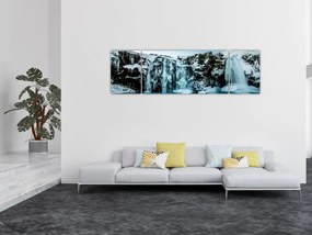 Obraz zamarzniętych wodospadów (170x50 cm)