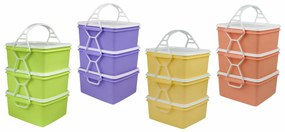 Plastikowy pojemnik do przenoszenia żywności  3 x 1,4 l, 18 x 17 x 23 cm