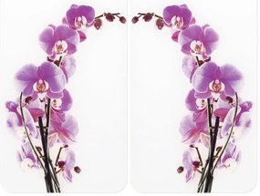 Zestaw 2 szklanych płyt ochronnych na kuchenkę Wenko Orchid, 52x30 cm
