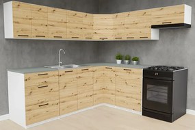 Narożny komplet mebli kuchennych dąb artisan  T5-F34