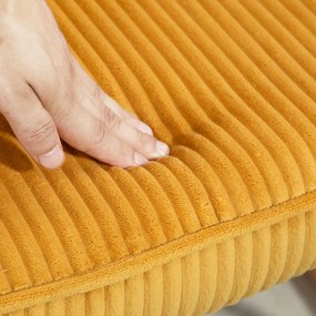 HOMCOM Krzesło bujane vintage, zakrzywione płózki, grube wypełnienie, buk &amp; stal, Żółte