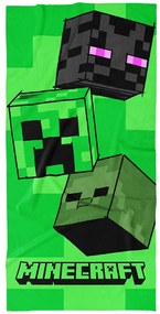 Carbotex Dziecięcy ręcznik kąpielowy Minecraft MobHead, 70 x 140 cm