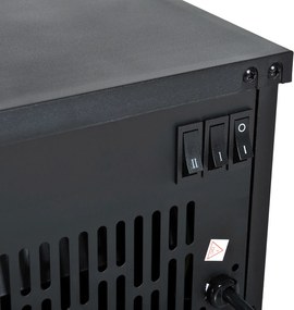 HOMCOM Kominek elektryczny wolnostojący 600W 1200W czarny z efektem płomieni | Aosom PL