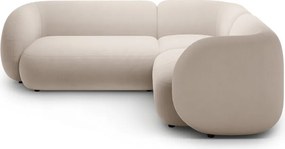 Beżowy aksamitny narożnik (prawostronny/w kształcie litery L) Kate – Micadoni