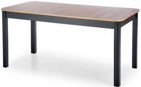 Nowoczesny prostokątny rozkładany stół dąb artisan + czarny - Swerik